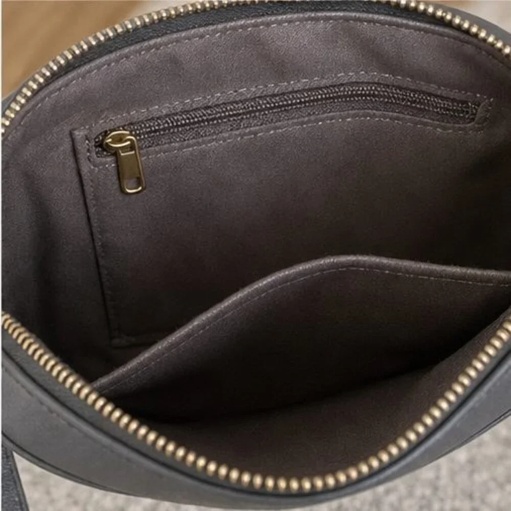 Tan Pebbled Crossbody Bag